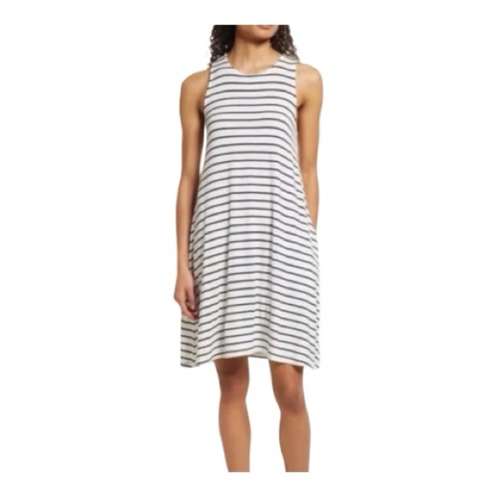 Melrose & Market Striped Sleeveless Dress Size Small
